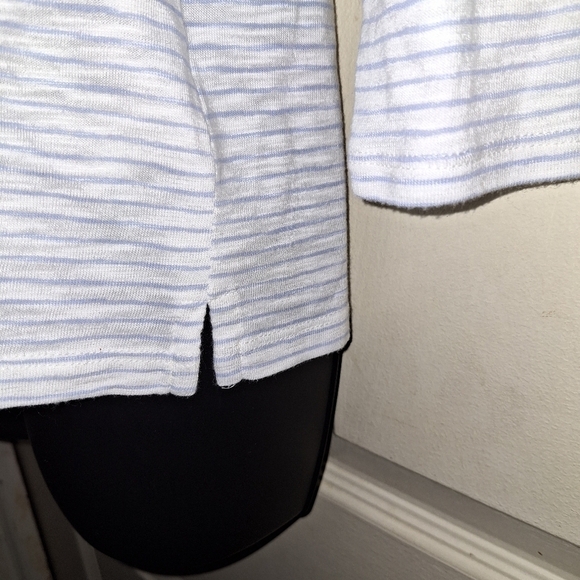 Talbott striped 3/4 sleeve butterfly print shirt size XS - Picture 5 of 7